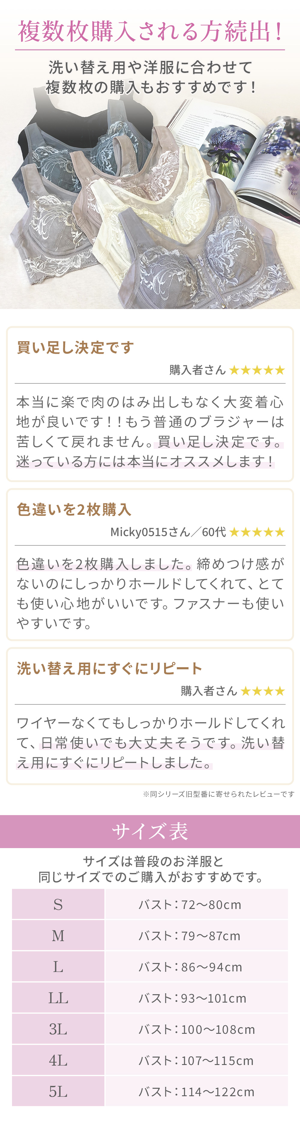 複数枚の購入もおすすめです。お客様の声。サイズ表