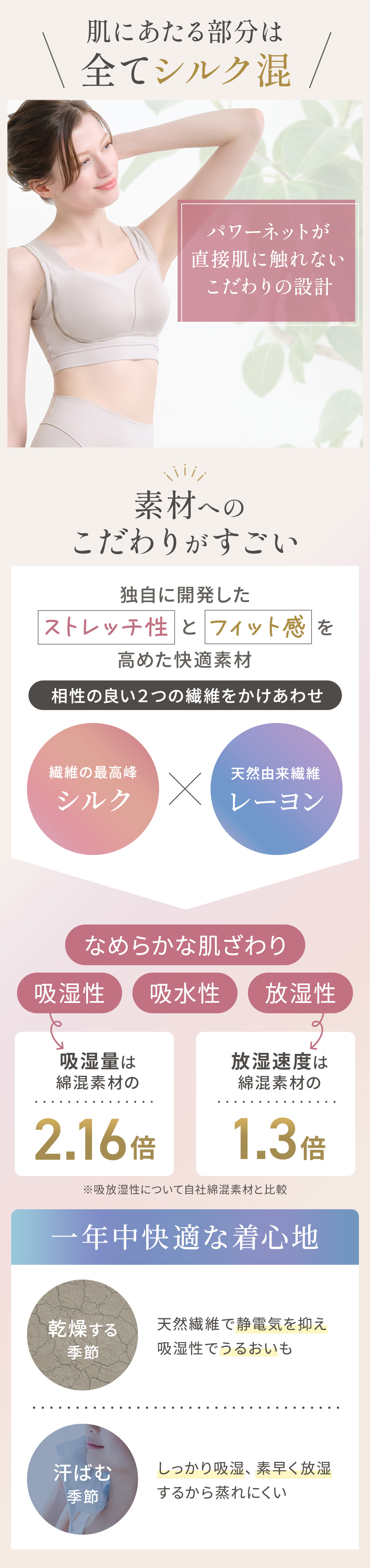 素材へのこだわりがすごい！一年中快適な着心地