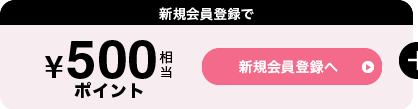 新規会員登録で500円相当ポイント 新規会員登録へ