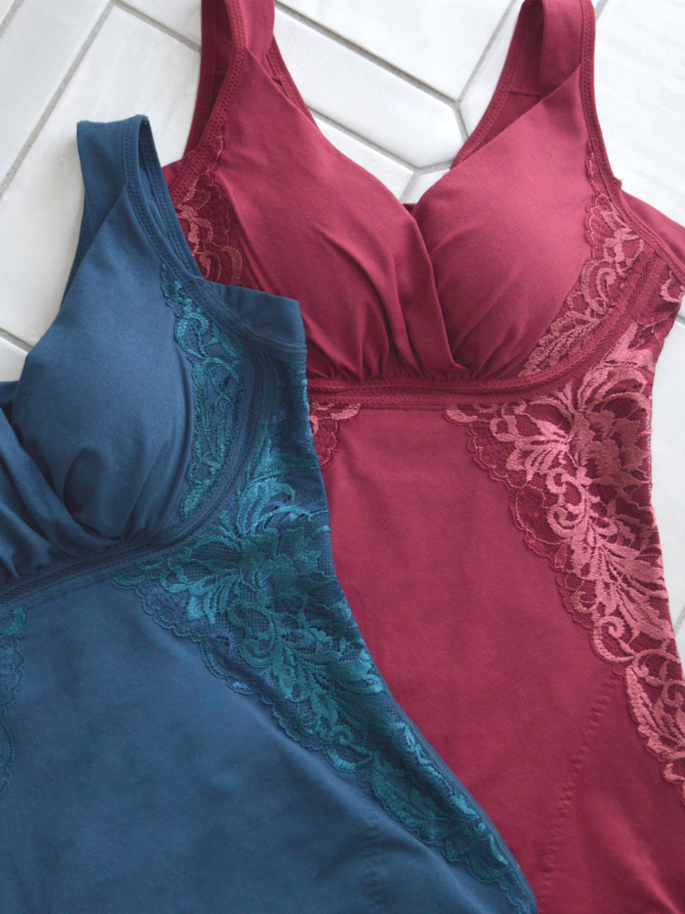 綿混キャッチャーカップレースブラキャミ24