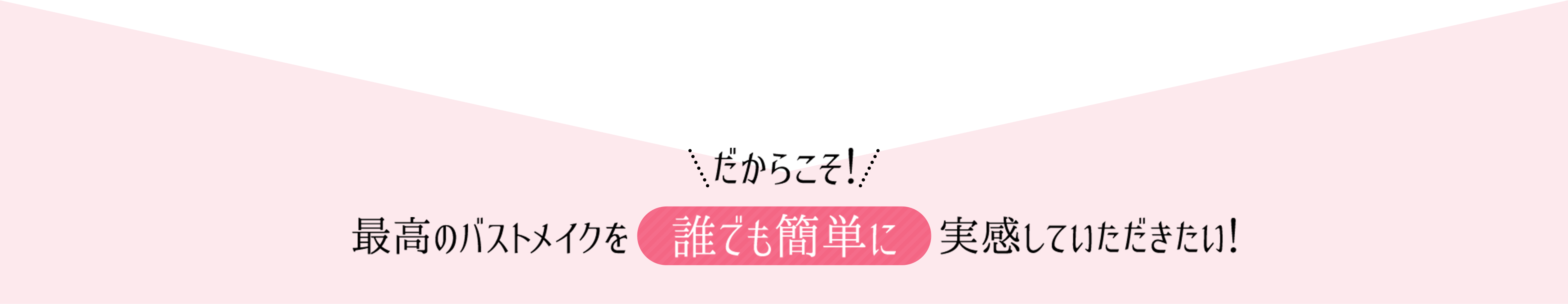 だからこそ！最高のバストメイクを誰でも簡単に実感していただきたい！