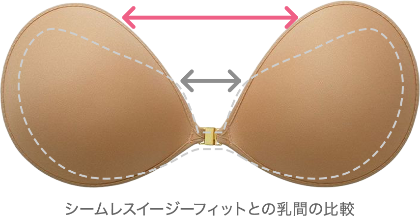 シームレスイージーフィットとの乳間の比較イメージ画像