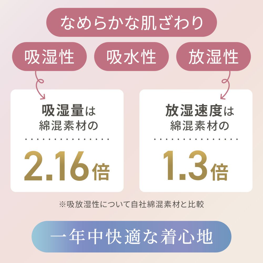 一年中快適な着心地