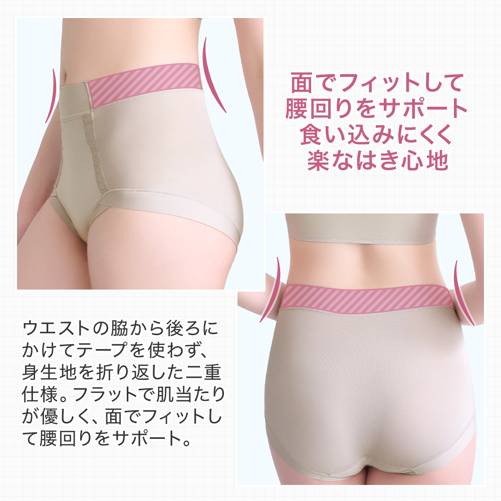 面でフィットして腰周りをサポート