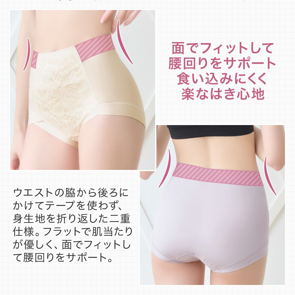 面でフィットして腰周りをサポート