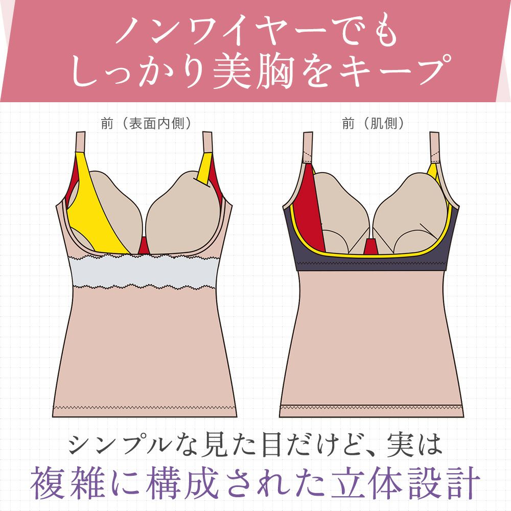 ノンワイヤーでもしっかり美胸をキープ